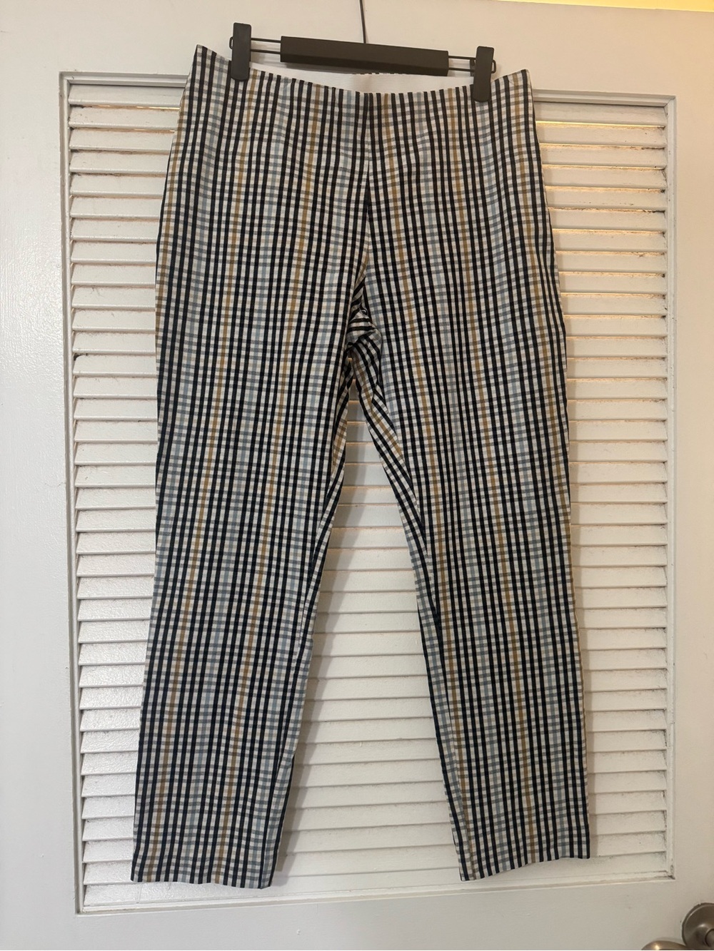 a new day Navy and White Checked Straight-Leg Pants